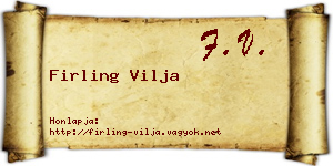 Firling Vilja névjegykártya